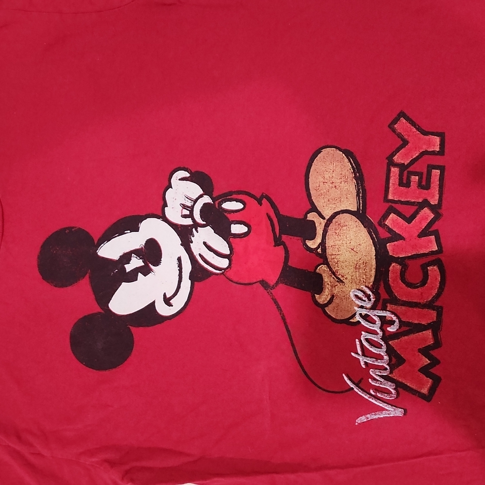 Vintage Disney angry mickey  tee shirt red
